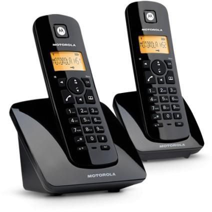 Motorola Twin Cordless Phone, Black - C402TWIN