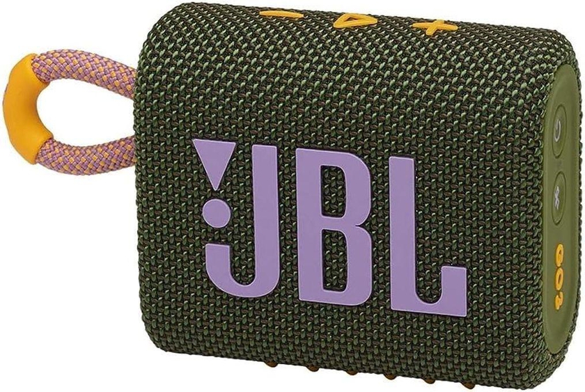 JBL JBL Go 3 Portable Waterproof Speaker with JBL Pro Sound, Powerful Audio, Punchy Bass, Ultra-Compact Size, Dustproof, Wireless Bluetooth Streaming, 5 Hours of Playtime - Green