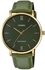 Casio Analog Green Dial And Leather Watch MTP-VT01GL-3BUDF