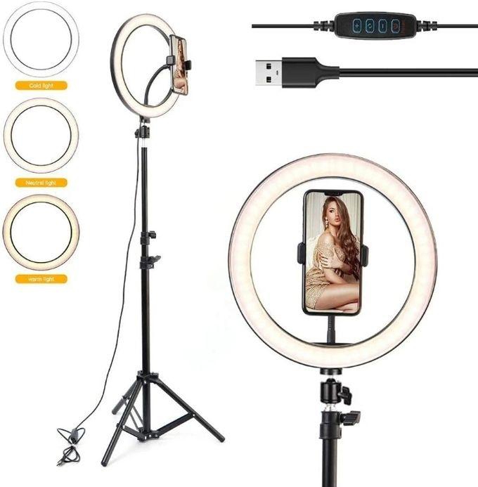 14 Inch Selfie Ring Light With 2.1M Tripod Stand And Cell Phone Holder For Live Stream/Makeup 14", 14INCH