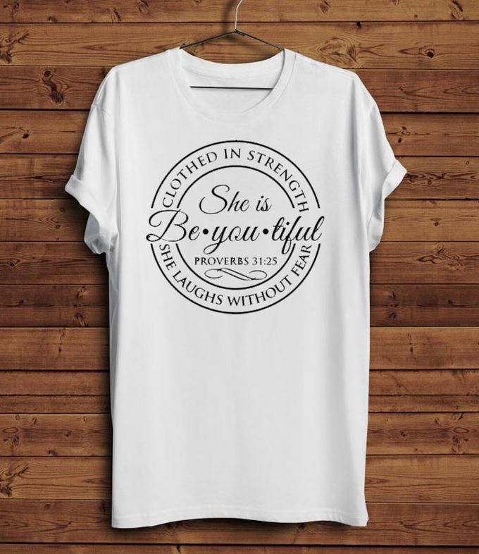 She Is Proverbs 31 Design Fashion Print T-Shirt - White