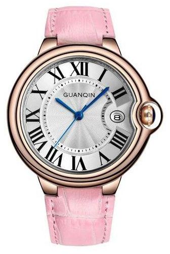Louis Will GUANQIN Genuine Damen Fashion Quartz Watch Waterproof Belt, Leisure Female Students Watch Watch (Pink&Rose Gold)