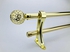 Double Curtain Rod Full Set With Magic Connector - 5 Sizes - Color GOLD - Candle Crown