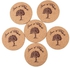 Louis Will Cork Wood Coasters 6 Set, 4 Inches Heat Resistant Round Drink Coaster For Bottom Of Drinks In Kitchen, Dining Or Office Table Furnishing, Tree