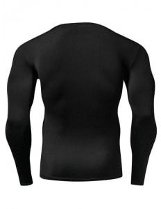 Quick Dry Round Neck Plain Fitness T Shirt - Black - L