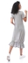 Andora Heather Medium Grey Round Neck Midi Dress with Ruffle Trim