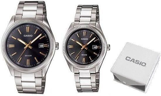 Casio metal fashion watch for his & her pair MTP/LTP-1302d-1a2