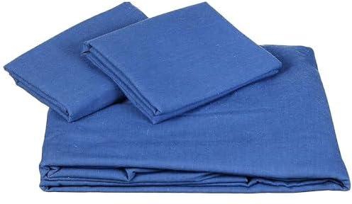 L'antique Fitted Bed Sheet Set, 3 Pieces - 240x260 cm - Dark Blue
