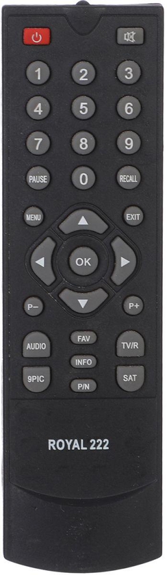 Remote Control For Royal 222 HD Receiver, Black