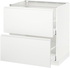 METOD / MAXIMERA Base cb 2 fronts/2 high drawers - white/Voxtorp matt white 80x60 cm