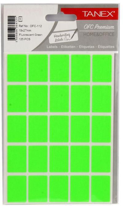Tanex HANDWRITING LABEL TANEX GREEN 27 × 19 MM 5 SHEETS A5 / 25 MODEL OFC-112