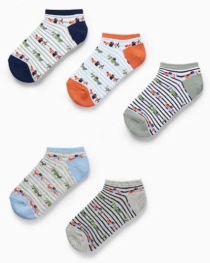 Zippy 5 Pack Striped Socks Set - Multicolor