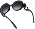 Generic Women’s Retro Sunglasses Butterfly Clouds Arms Round Lens Sand Black