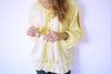 Yellow PomPom Cold Shoulder Top