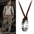 Movie Game Uncharted 4 Necklace Nathan Drake Cosplay Ring Leather Code Ancient Vintage Pendant Jewelry Prop