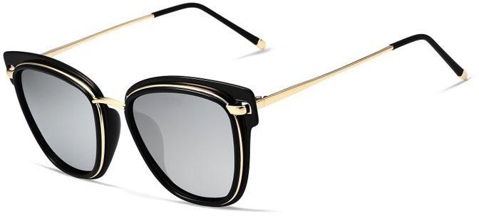 VEITHDIA Sunglasses Polarized Mirror Cat Eye Free Full Set AntiReflective UV400