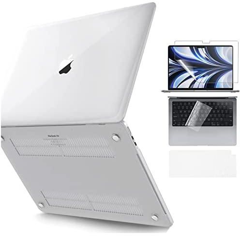Compatible with MacBook Air 13.6 inch Model A2681 (M2 Chip) 2022 Release, Plastic Hard Shell Case & Keyboard Cover & Screen Protector for MacBook Air 13.6" A2681 M2 2022, Transparent Clear