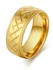 خاتم  نسائي من ستانلس ستيل مزين بخطوط مطلي بالذهب عيار18  ‫(مقاس 10  )  NO.R77