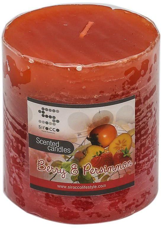 Sirocco Berry & Persimmon Scented Candle - Red & Orange