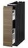 METOD / MAXIMERA Base cabinet/pull-out int fittings, black Enköping/brown walnut effect, 20x60 cm - IKEA