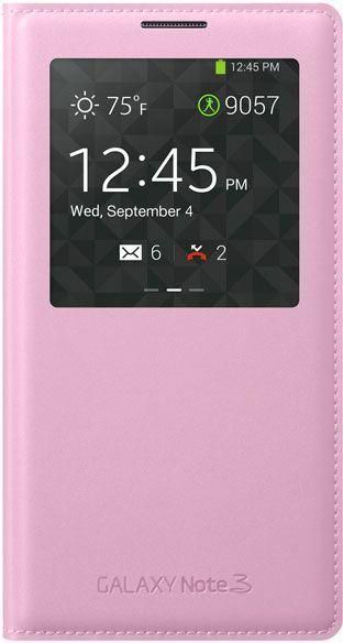 Galaxy Note 3 S View Leather Flip Case Cover (Soft Pink)