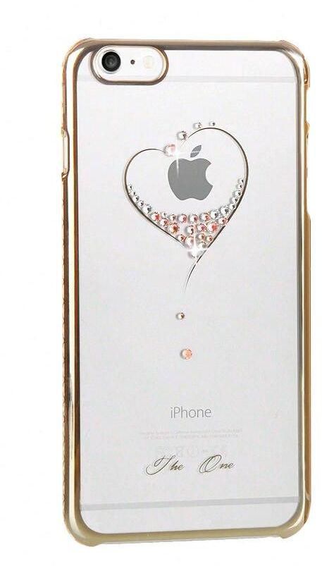Kingxbar Diamond Heart for Apple iPhone 6 with Crystals from Swarovski TPU Back Cover STK01 - Gold