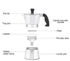 Italian Espresso Coffee Maker - 3 Cups