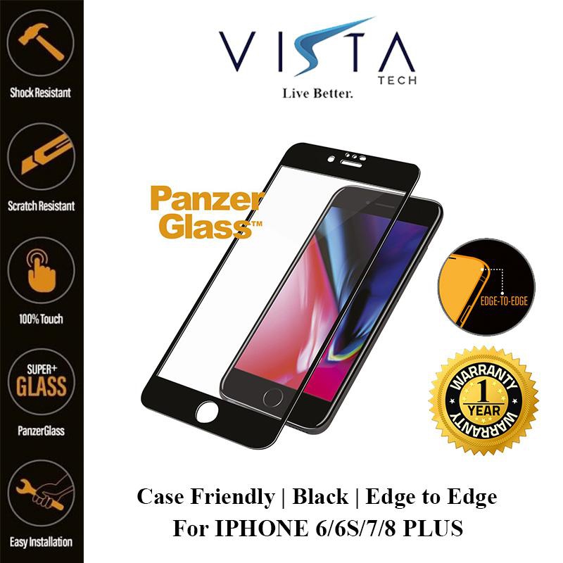 PanzerGlass Tempered Glass Case Friendly iPhone 6/6S/7/8 (JET Black)