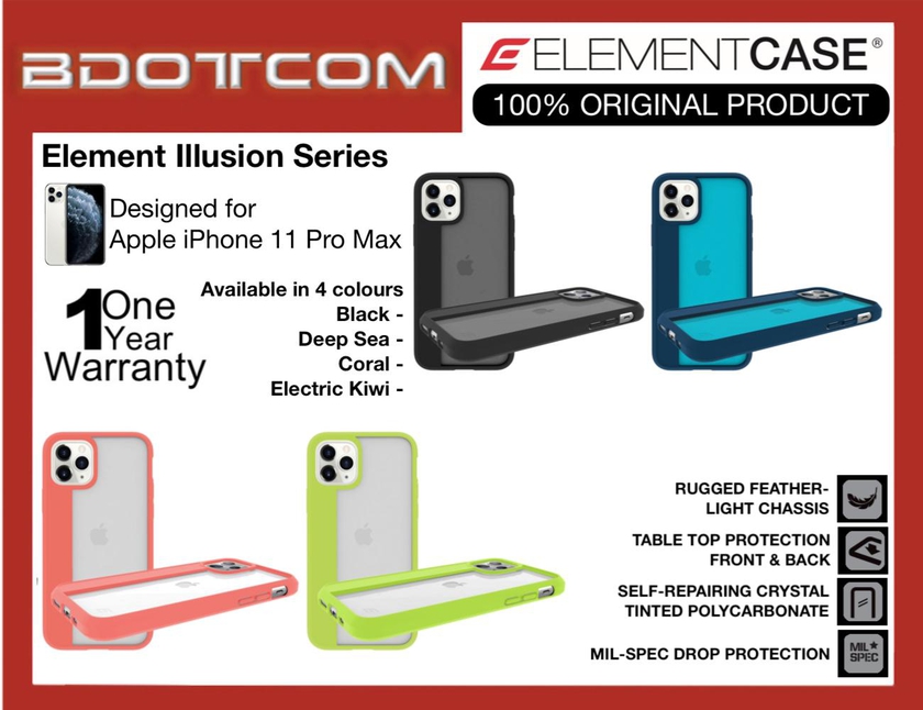 Element Illusion Light Case for Apple iPhone 11 Pro Max (4 Colors)