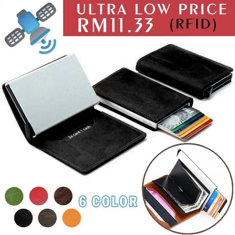 4 Colors Business RFID Leather Wallet Credit Card Holder Man Business Wallet Card Bag Business Card Holder