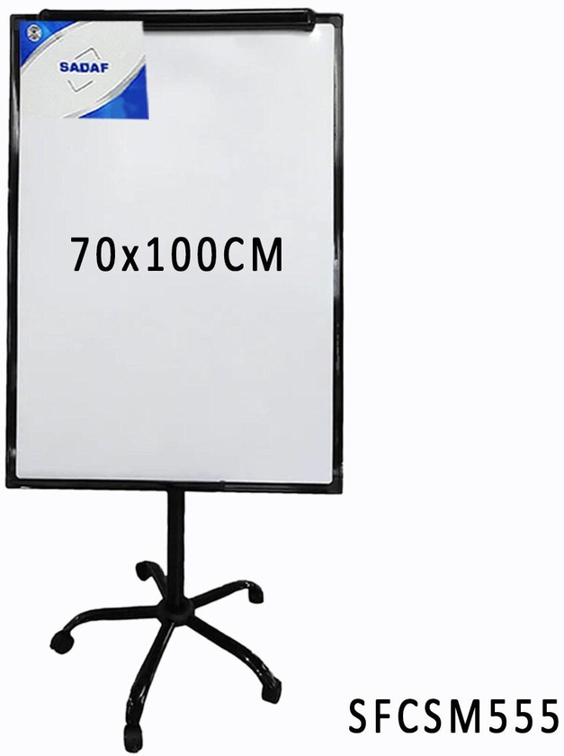 MOVABLE METAL FLIP CHART STAND WITH TROLLEY 70X100CM