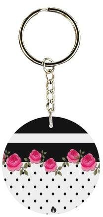 Floral Printed Single Sided Keychain