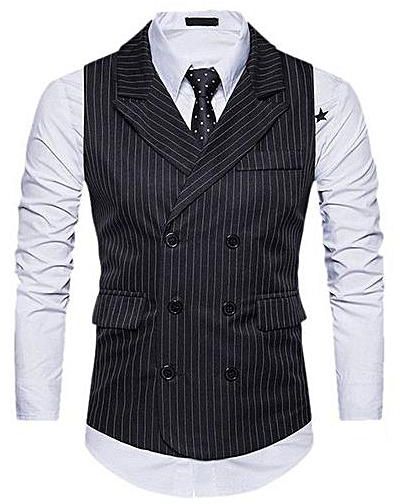 Generic Mens Business Suit Vest Double Breasted Dress Waistcoat Jacket