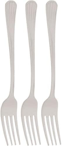 Stripped Large Dessert Fork Set, 3 Pieces - Silver21998_ with two years guarantee of satisfaction and quality