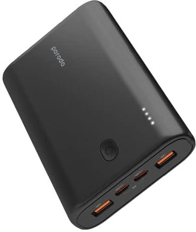 Porodo 20000mAh (65W+22.5W) Power Bank, High Speed Technology, Power Bank For Mobile Phones and Laptops - Black