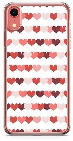 غطاء حماية بحواف شفافة لهاتف أبل آيفون XR فالانتاينز داي كابلز مميز بنمط رومانسي بأشكال قلوب