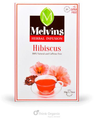 Melvins Hibiscus Herbal Infusion Tea - 25 Teabags