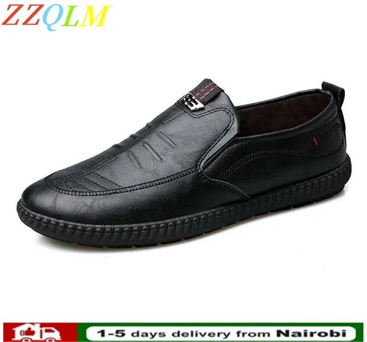 ZZQLM Men's Business Leather Men Shoes Slip on Loafers Men Casual Artificial Leather Shoes 2023 Summer Breathable Moccasins for Men Flats