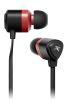 Sentey Headphones Amplitude X90 Earbuds In-Ear with In-Line Microphone and In-Line Control - Black/Red