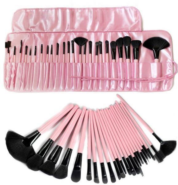 Makeup4u 24pcs Professional Soft Cosmetic Makeup Brush Set Tool Kit Pouch Bag Case- Pink