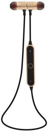 Magnetic Stereo Bluetooth Wireless In-Ear Headphone With Microphone Gold/Black