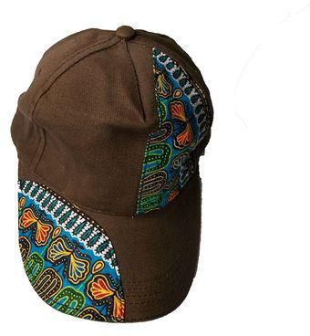 Fashion Brown Ankara Customized Cap