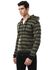 Kady Cotton Two-Tone Striped Zip-up Hooded Unisex Jacket - Olive and Black, XL