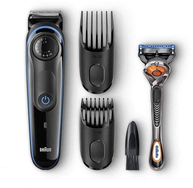 Braun BT3040 Beard Trimmer For Men, Cordless Hair Clipper- Black/Blue
