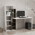Desk, 120 cm, White/brown - K-006