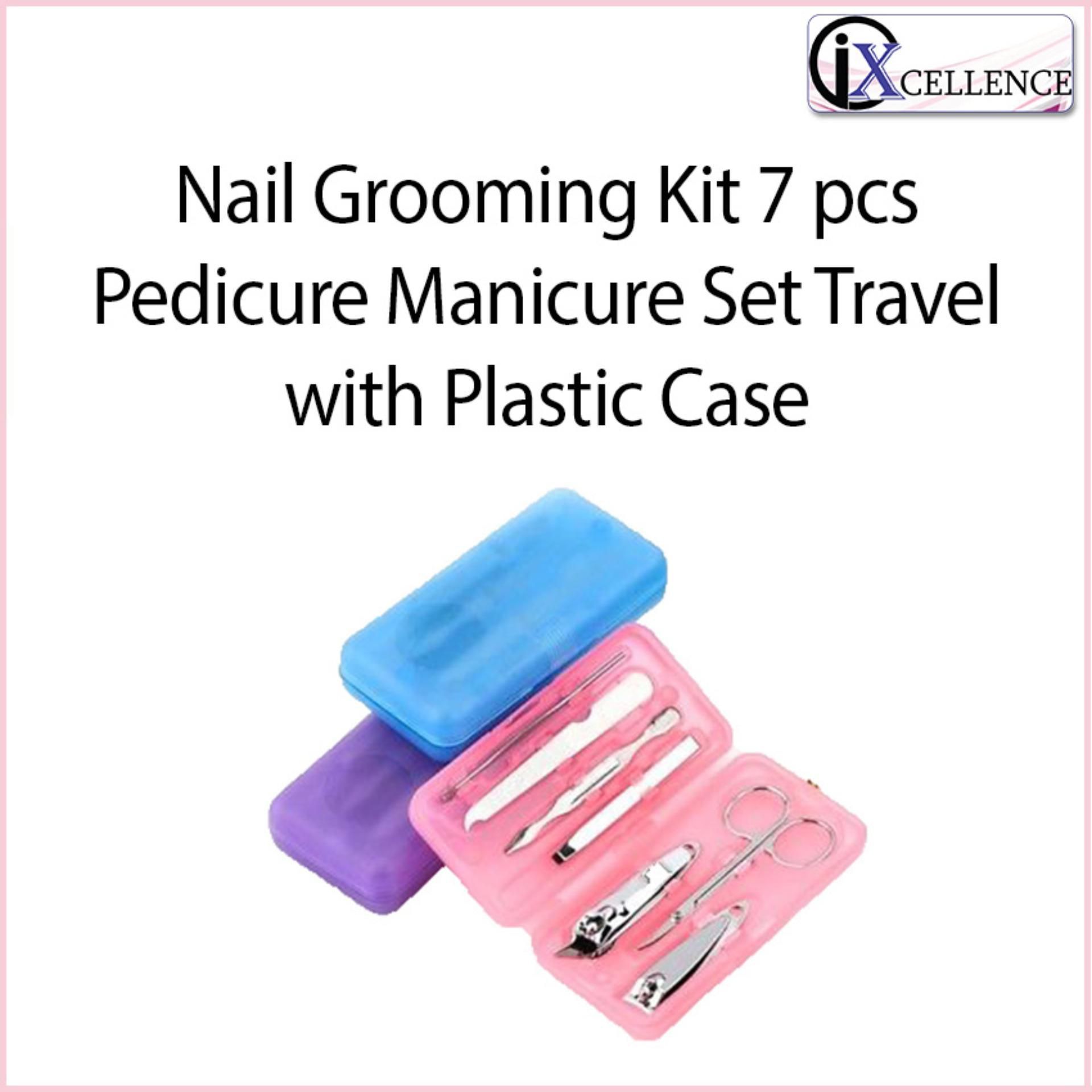 IX Nail Grooming Kit 7 pcs Pedicure Manicure Set Travel with Plastic Case (Random)