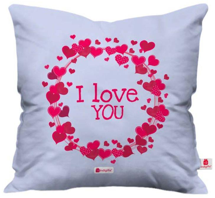 Printed Cushion Cover Grey/Pink 45x45 centimeter