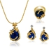 18K Gold Plated with Blue Crystal Jewelry Set  [AB105]