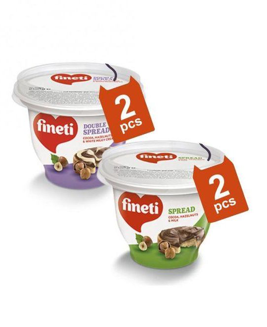 Fineti Chocolate Double Spread - 200 G - 2 Pcs + Chocolate Spread - 200g - 2 Pcs