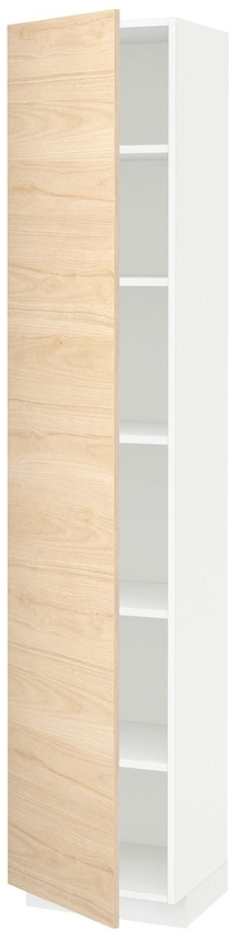 METOD High cabinet with shelves - white/Askersund light ash effect 40x37x200 cm